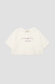 Футболка с коротким рукавом для девочки 146 цвет молочный YUKI ЦБ-00274775