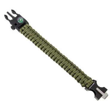 Браслет паракордовий з компасом 5 в 1 Solve Olive (KT6008912)