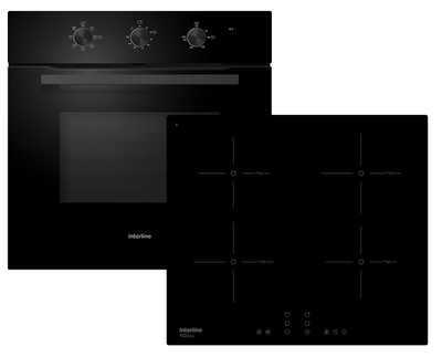 Духовой шкаф INTERLINE OFG 383 MRG BA AirFry + Варочная поверхность индукционная Interline VIK 860 SIB BG (комплект)