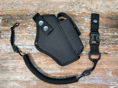 Кобура для Glock 17 Глок поясная с чехлом подсумком для магазина + шнур тренчик чёрная ms