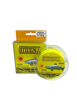 Леска SIRENA SURF сверхпрочная 0,30 мм/17кг 300 м цвет желтый флуоресцентная