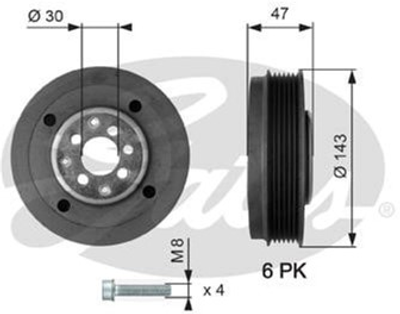 Шків колінвалу Gates (TVD1014A)