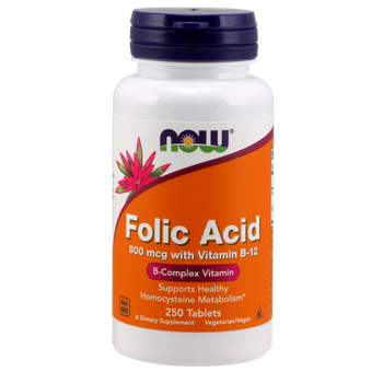 Витаминно-минеральный комплекс NOW Folic Acid 800 мкг 250 таблеток