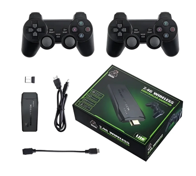 Игровая приставка M8 64gb консоль для ТВ Mini Game Stick HDMI 1080P, + два беспроводных джойстика 10000 ретро игр (506)