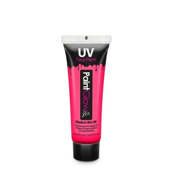 Неоновый розовый грим для лица Paint Glow, аквагрим, тюбик 10 мл