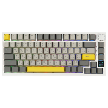 Клавіатура Epomaker AK820 Pro 75% Flying Fish Switch Hot-Swap (2.4G/BT/USB) LCD Screen RGB White UA