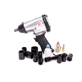 Гайковерт пневматический INTERTOOL PT-1101, в чемодане + набор головок, 17 ед, 1/2''