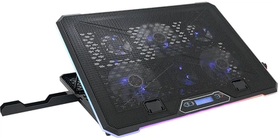 Охолоджуюча підставка для ноутбука Ice Coorel K15 10-17" RGB Black (YT31505)