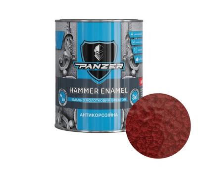 Эмаль молотковая Бордовый 0.75 л 3 в 1 HAMMER ENAMEL PANZER