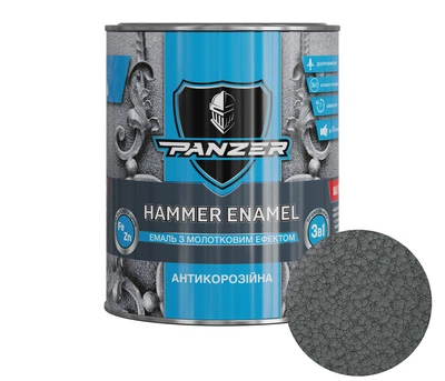 Эмаль молотковая антрацит 2 л 3 в 1 HAMMER ENAMEL PANZER