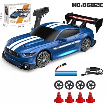 Машинка для дрифта на радиоуправлении 1:24 Ford Mustang 4WD синяя