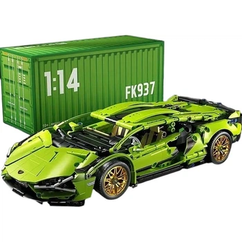 Конструктор на радіокеруванні Lamborghini 1:14 зелений з моторами , 1280 деталей