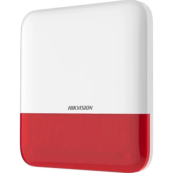 Бездротова охоронна сирена зовнішня Hikvision DS-PS1-E-WE-Red 4х CR123A 110 дБ Червоний
