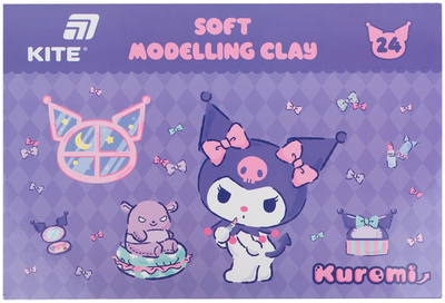 Пластилін восковий Kite Kuromi 24 кольори 480 г (HK24-089)
