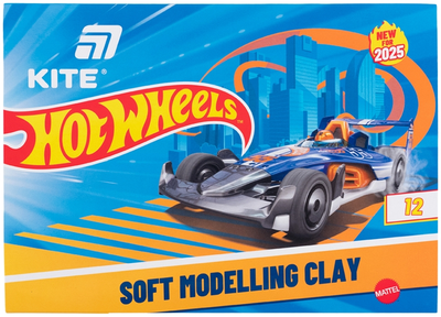 Пластилін восковий Kite Hot Wheels 12 кольорів 240 г (HW25-1086-1)