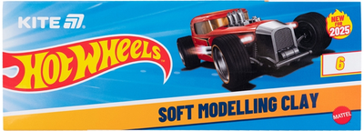 Пластилін восковий Kite Hot Wheels 6 кольорів 120 г (HW25-081)