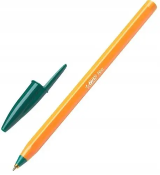 Ручка шариковая BIC Orange Оранж 0,8 мм зеленая, корпус оранжевый пластик