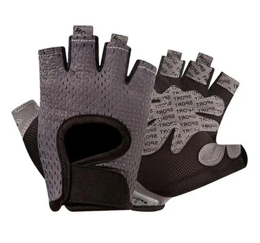 Перчатки для фитнеса (велосипеда и тяжелой атлетики) SPORT GEAR "S" чёрные с серым
