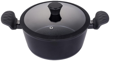 Кастрюля з алмазним антипригарним покриттям Edenberg EB-3485 3 л (22 × 9,5 см) з кришкою Чорний