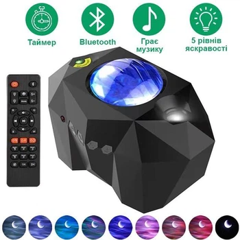 Детский ночник проектор Dream Aurora Star Lights Звездное небо Черный ночное освещение, детское освещение, лампа ночная