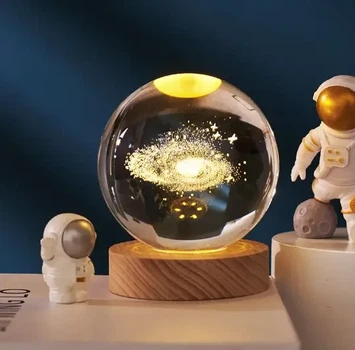 Ночник для детей 3D 6/8 см Хрустальный Шар с солнечной системой ночное освещение, детское освещение, лампа ночная