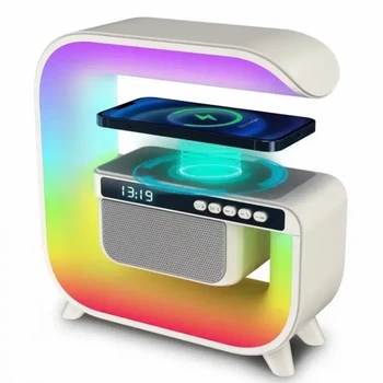 Ночник для детей аккумуляторный RGB G3 с беспроводной зарядкой 15W и Bluetooth колонкой 3W ночное освещение, детское освещение, лампа ночная