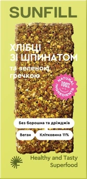 Хлебцы со шпинатом и зеленой гречкой 91г Sunfill