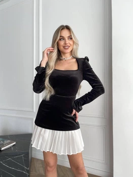Бархатное платье с жемчугом 1004іі Simply Sexy черный S