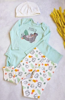 Боди костюмчик 3-ка Disney Baby 86-92 см мятно-белый 621724