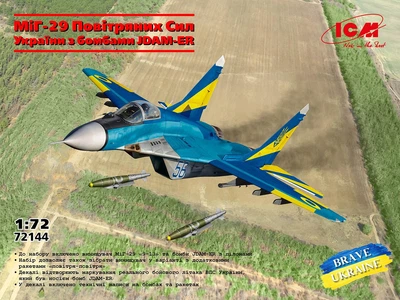 Збірна модель 1/72 Літак МіГ-29 Повітряних сил України з бомбами JDAM-ER ICM 72144