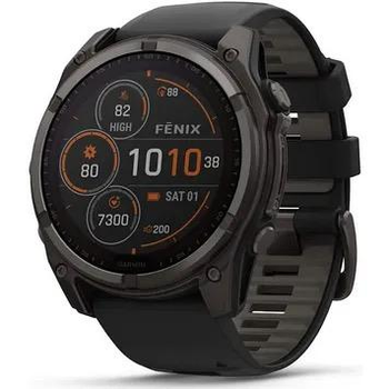 Смарт-часы Garmin Fenix 8 51mm Solar Sapphire Carbon Gray DLC Titanium w. Black/Pebble Gray S. Band (010-02907-10/11)