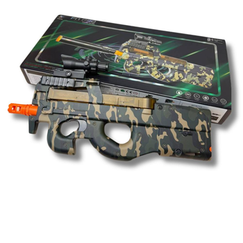 Іграшковий автомат FN P90 CS2 з прицілом глушником орбізами та окулярами на акумуляторі