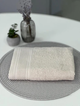 Махровое полотенце Легкий Бриз от Ideal Textile 50х90 см 450 г\м2 бежевое