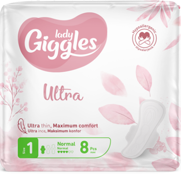 Гігієнічні прокладки Giggles Lady Ultra Normal 1 з крил. 4 краплі 8 шт