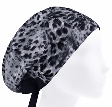 Медицинская шапочка женская HeadwearUniverse универсальная принт Леопард на сером
