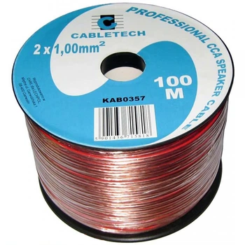 Кабель акустичний Cabletech 2x1.0 CCA 100м прозорий KAB 0357