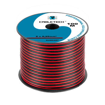 Кабель акустический Cabletech 2x0.20 CCA 100м красно-черный KAB 0387