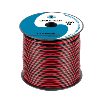 Кабель акустический Cabletech 2x1.5 CCA 100м красно-черный KAB 0392