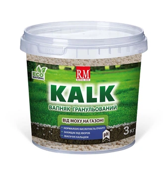 Известняк гранулированный KALK от мха на газоне 3 кг