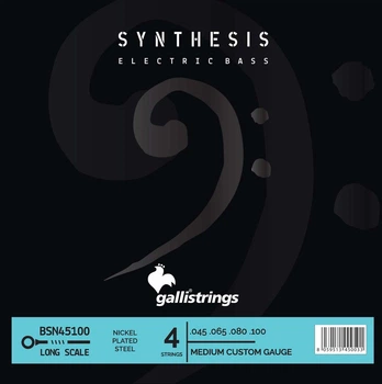 Струни для бас-гітари Gallistrings BSN45100 (.054-.100), Synthesis, MEDIUM CUSTOM, Nickel