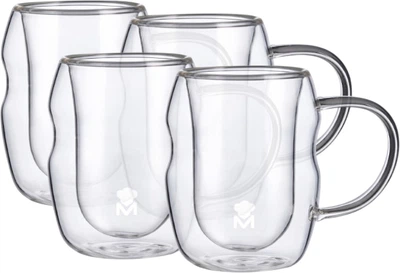 Набір чашок з подвійними стінками MasterPro Mixology 50 мл х 4 шт (BGMP-20209)