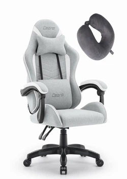 Ігрове крісло CABRO C500 Fabric Grey white сірий - білий