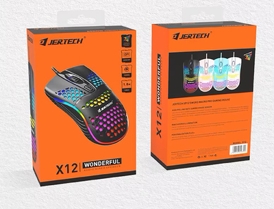 Дротова ігрова миша Jertech XP12 3200 DPI 4 кнопки RGB чорна