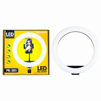 Селфи-колесо PLOKAMA LED PK-300 с диаметром 30 см, 120 светодиодов, 3 уровня яркости, 3000K – 6000K, черное