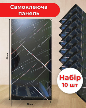 Набор самоклеящихся панелей (черная абстракция) 600*300 мм FC7013