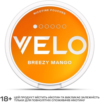 Безтютюнові нікотиновмісні подушечки VELO Breezy Mango М'який (4820270364284_n)