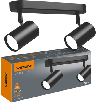 Светильник спотовый VIDEX GU10 2х30 Вт Черный (VL-SPF05B-BPB)
