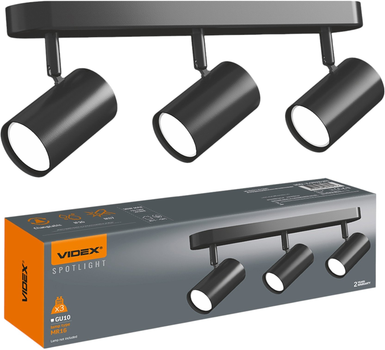 Светильник спотовый VIDEX GU10 3х30 Вт Черный (VL-SPF05B-WFB)