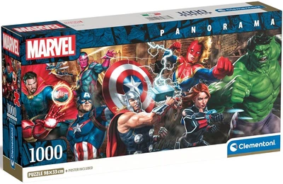 Пазли Clementoni Compact Panorama - Месники / Disney Marvel The Avengers / 1000 елементів (39877)