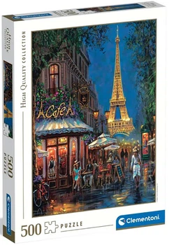 Пазли Clementoni High Quality Collection - Вечірнє кафе біля вежі Ейфеля / Artlicensing / 500 елементів (35571)